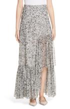 Women's Rosetta Getty Foam Print Asymmetrical Silk Skirt - Grey