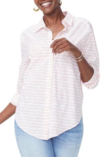 Women's Nydj Classic Cotton Lawn Blouse - Orange