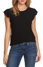 Women's Cece Flutter Sleeve Smocked Top, Size - Black