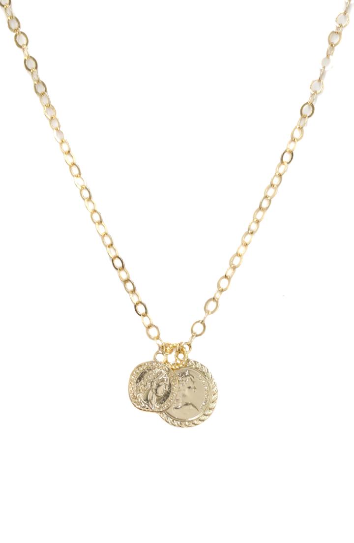 Women's Ettika Double Coin Pendant Necklace