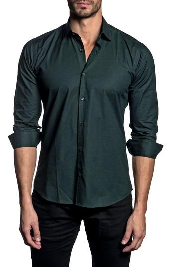 Men's Jared Lang Trim Fit Slub Sport Shirt - Black