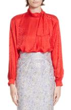 Women's Roseanna Market Tie Neck Jacquard Blouse Us / 34 Fr - Red