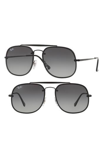 Women's Ray-ban Blaze 58mm Aviator Sunglasses - Black