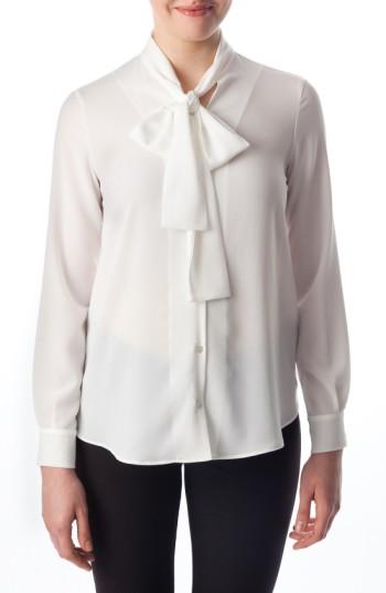 Women's Pietro Brunelli 'calla' Tie Neck Maternity Blouse - White