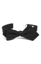 Men's Bonobos Solid Satin Silk Bow Tie, Size - Black