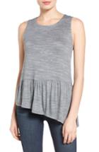 Women's Gibson Asymmetrical Ruffle Hem Top - Grey