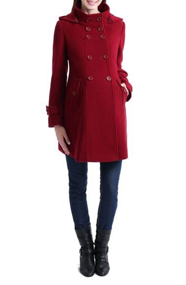 Women's Kimi And Kai 'penelope' Maternity Trench Coat - Red