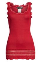 Women's Rosemunde Silk & Cotton Rib Knit Tank - Red