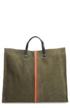 Clare V. Simple Stripe Nubuck Tote - Green