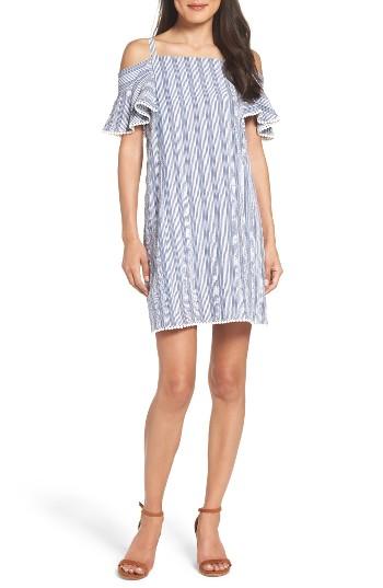 Women's Maggy London Cold Shoulder Seersucker Dress - Blue