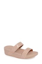 Women's Fitflop Lottie Chevron Wedge Slide Sandal M - Pink
