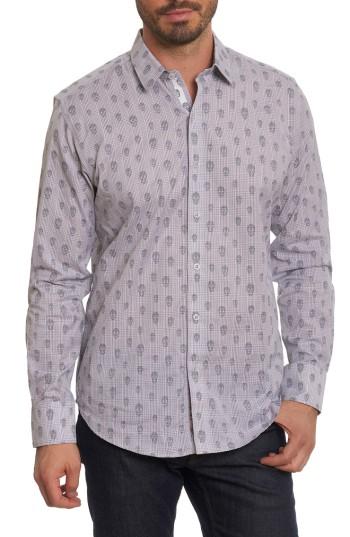 Men's Robert Graham Kinderhook Classic Fit Skull Check Sport Shirt - Grey