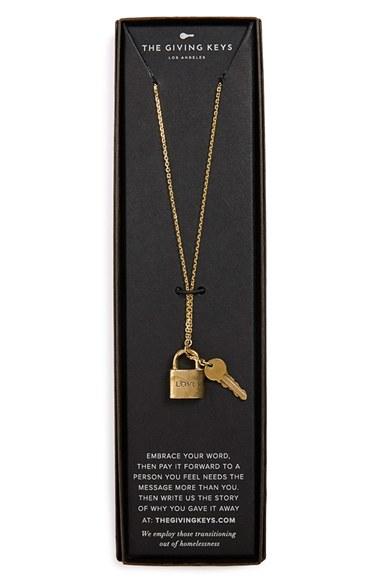 Women's The Giving Keys 'love' 27-inch Lock & Key Lariat Necklace