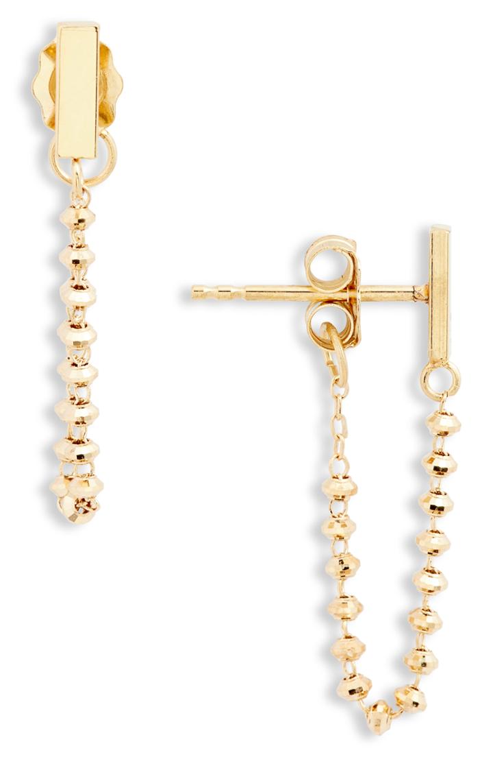 Women's Poppy Finch Baby Bar 18k Gold Wraparound Earrings