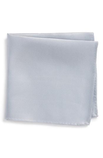 Men's Nordstrom Men's Shop King Twill Silk Pocket Square, Size - Metallic