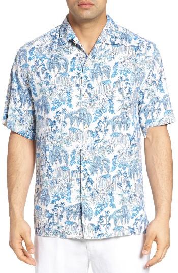 Men's Tommy Bahama Aloha Hideaway Silk Camp Shirt - White