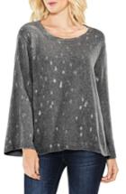 Women's Two By Vince Camuto Bell Sleeve Foil Print Sweater - Grey