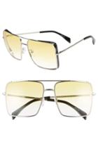 Women's Moschino 50mm Square Flat Top Sunglasses - Palladium