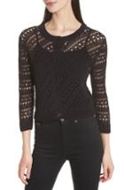 Women's Theory Tamvi Tissage Crochet Cardigan - Black