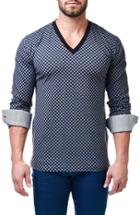 Men's Maceoo V-neck Check Pullover - Grey