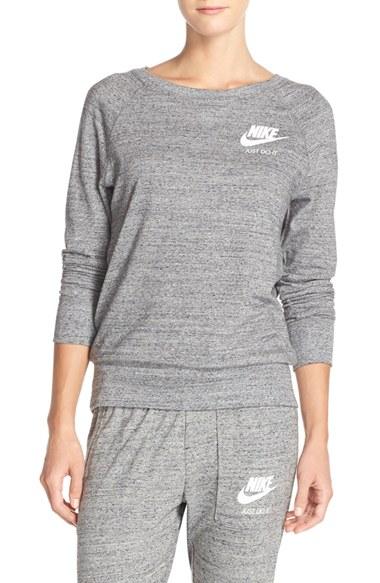 Women's Nike 'gym' Crewneck Sweatshirt - Grey