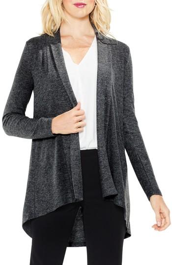Petite Women's Vince Camuto Brushed Jersey Cardigan P - Grey