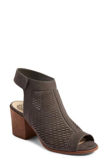 Women's Vince Camuto 'lavette' Perforated Peep Toe Bootie M - Grey