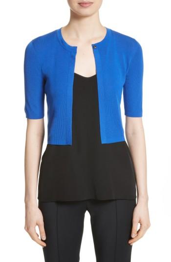 Women's Akris Punto Knit Wool Bolero - Blue