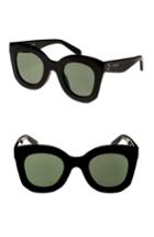 Women's Celine Special Fit 49mm Cat Eye Sunglasses - Black/ Green