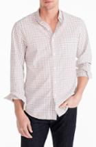 Men's J.crew Slim Fit Stretch Secret Wash Tattersall Sport Shirt - Grey