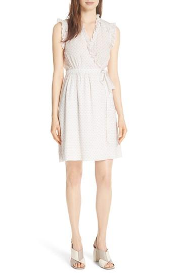 Women's Rebecca Taylor Dot Ruffle Faux Wrap Dress - Ivory