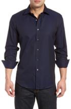 Men's Bugatchi Woven Sport Shirt - Blue