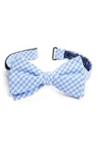 Men's The Tie Bar Gingham Cotton Bow Tie, Size - Blue (online Only)
