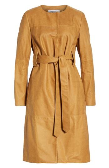 Women's Partow Brushed Calfskin Leather Coat