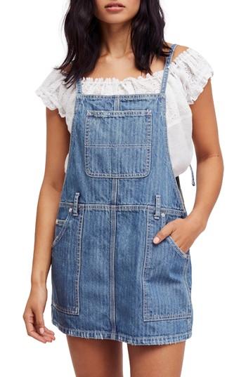 Women's Free People Sunset Love Denim Jumper - Blue