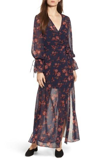 Women's The Fifth Label Capital Floral Wrap Maxi Dress - Blue