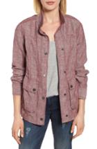 Women's Caslon Cinch Waist Linen Utility Jacket - Red