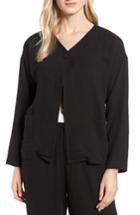 Women's Eileen Fisher Crop Organic Cotton Jacket, Size - Black