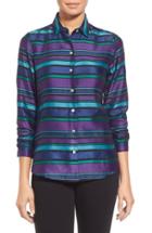 Women's Foxcroft Satin Stripe Wrinkle Free Shirt