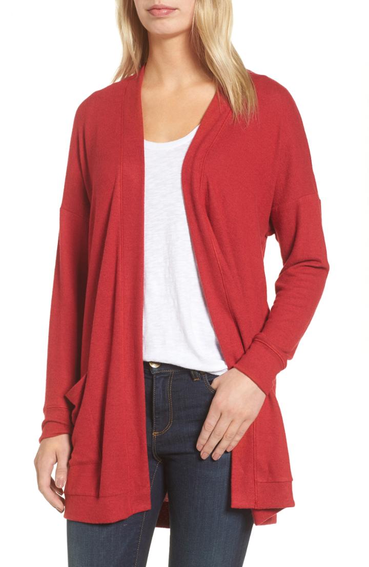 Women's Gibson Rib Knit Cardigan - Red