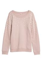 Women's Halogen Beaded Sweatshirt, Size - Pink