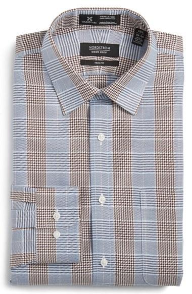 Men's Nordstrom Men's Shop Smartcare(tm) Trim Fit Graphic Check Dress Shirt