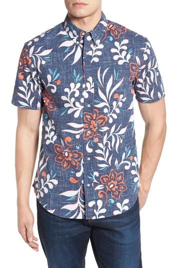 Men's Reyn Spooner Perennial Pareau Tailored Fit Sport Shirt - Blue