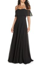 Women's Hayley Paige Occasions Chiffon Cold Shoulder Gown