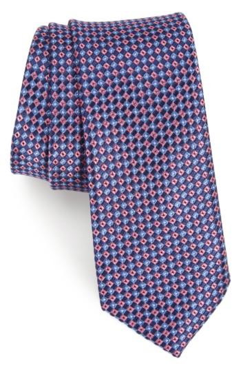 Men's Nordstrom Men's Shop Tino Geometric Silk Skinny Tie, Size - Pink