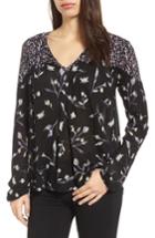 Women's Lucky Brand Bouquet Mixed Print Top - Black