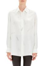 Women's Theory Classic Menswear Silk Shirt - White