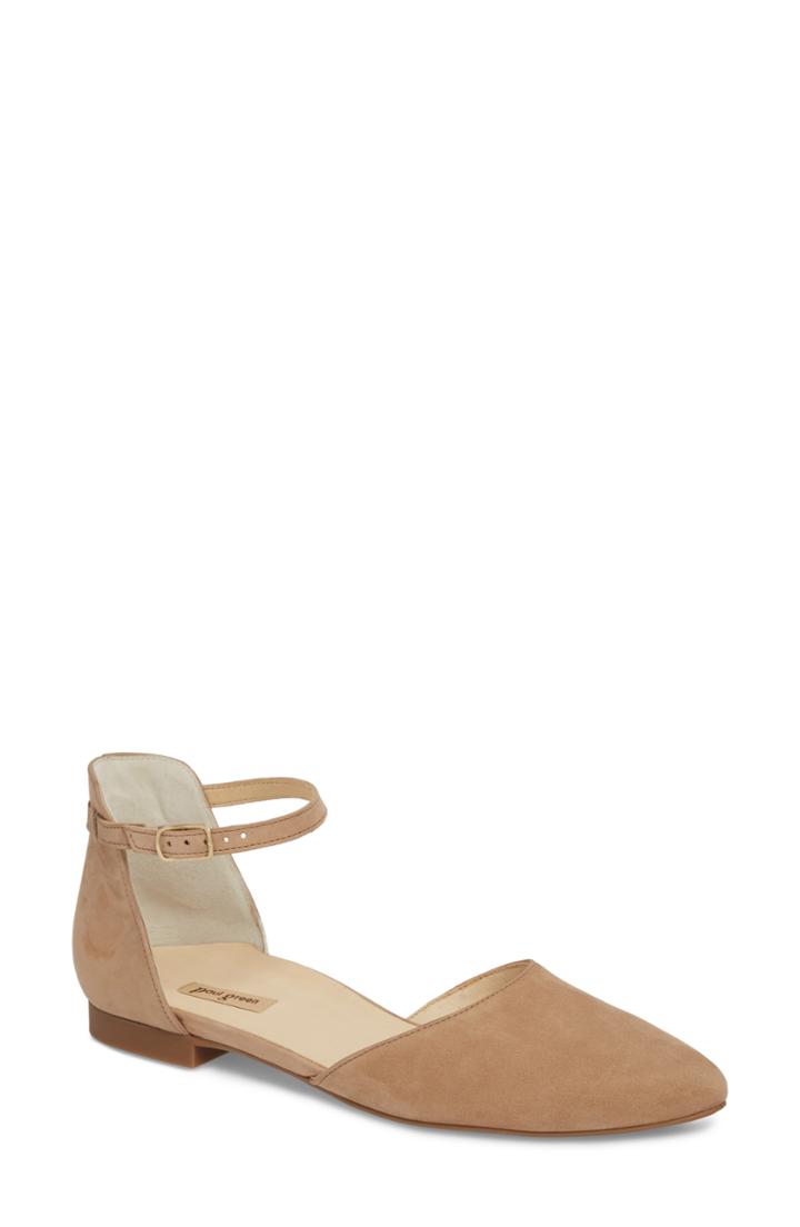 Women's Paul Green Sadie Quarter Strap Flat .5us /4uk - Beige