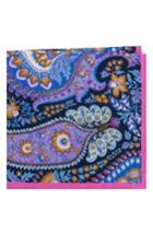 Men's Ted Baker London Morrisville Wool & Silk Pocket Square, Size - Blue