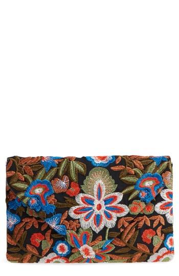 Malibu Skye Embroidered Envelope Clutch - Blue
